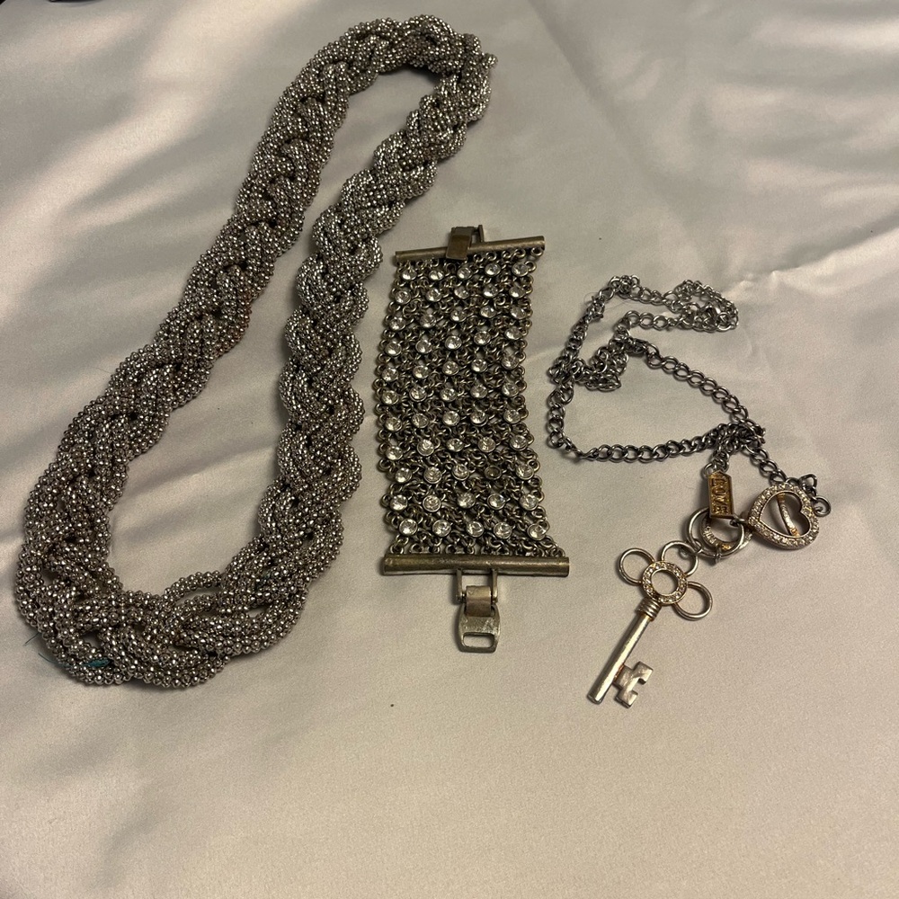 3 for $25. Silver Industrial-Inspired Accessory Set with Chunky Chain